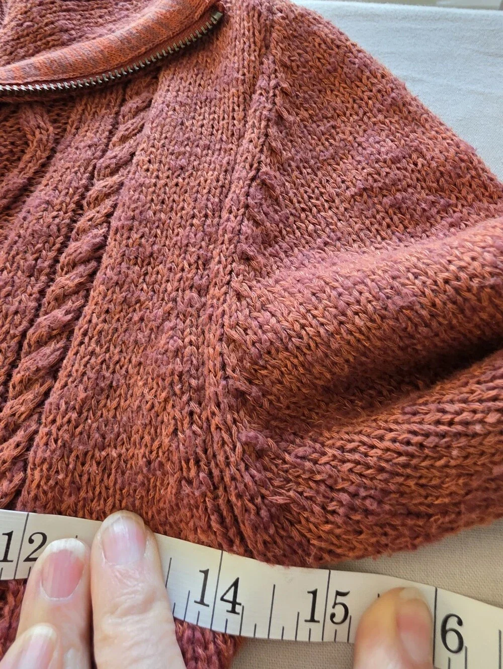 Free People Mont Blanc Mini Dress In Red/Orange Knit w/Front Zip Collar Size XS